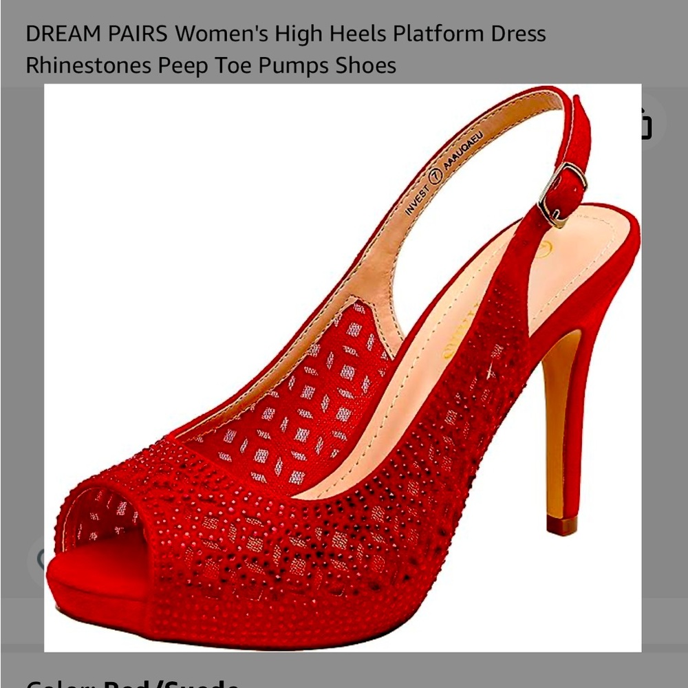 Ladies elegant high heel platform rhinestone shoes